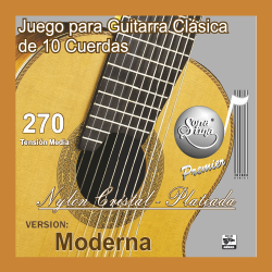 Jgo. de Cuerdas Sonatina Premier para Guitarra Clásica de 10 cuerdas, Mod.270