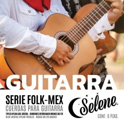 Encordadura Para Guitarra Nylon Azul Cristal, Entorchado Dorado 80/20  Alma de Seda