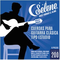 Jgo. de Cuerdas Selene para Guitarra Clásica Tipo Estudio, Mod. 200 (NUEVA IMAGEN)