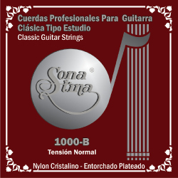 Jgo. de Cuerdas Profesionales para Guitarra Clásica Tipo Estudio, Mod.1000-B