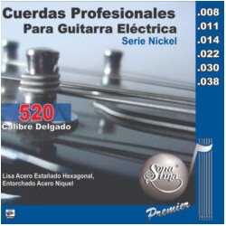 Jgo. de Cuerdas Profesionales Sonatina Premier para Guitarra Eléctrica, Mod. 520