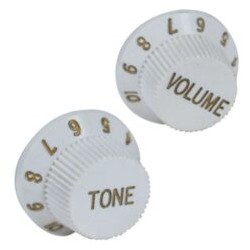 Perilla Blanca de Plástico para Guitarra Eléctrica