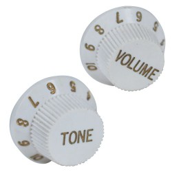 Perilla Blanca de Plástico para Guitarra Eléctrica