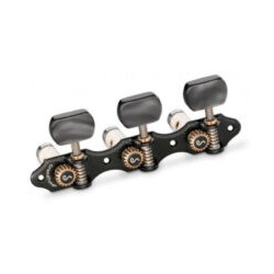 Jgo. de Maquinaria Hauser Lisa Negra, Pastilla Gris de Acrílico con Balero, sin Lira.