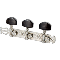 Jgo. Maquinaria Schaller Cromada, Grabado Flores, Pastilla de Ébano, con Lira.