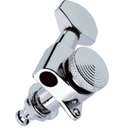 Jgo. de Maquinaria Cromada con Candado para Cuerda de Guitarra Eléctrica (3+3).