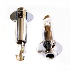 Conector con Cabeza de Botón Cromado para Guitarra Acústica